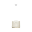 GloboStar® CLAIRIE 203-0137 Μοντέρνο Κρεμαστό Φωτιστικό Καπέλο Μονόφωτο 1 x E27 IP20 Λευκό Ύφασμα - Μ30 x Π30 x Υ93cm