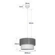 GloboStar® SISSIE 203-0138 Μοντέρνο Κρεμαστό Φωτιστικό Καπέλο Μονόφωτο 1 x E27 IP20 Καφέ & Μπεζ Ύφασμα - Μ30 x Π30 x Υ93cm