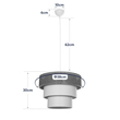 GloboStar® LEVEL 203-0172 Μοντέρνο Κρεμαστό Φωτιστικό Καπέλο Μονόφωτο 1 x E27 IP20 Σκούρο Καφέ & Λευκό Ύφασμα - Μ38 x Π38 x Υ95cm