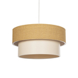 GloboStar® LIVI 203-0174 Μοντέρνο Κρεμαστό Φωτιστικό Καπέλο Μονόφωτο 1 x E27 IP20 Καφέ & Λευκό Ύφασμα - Μ38 x Π38 x Υ95cm