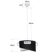 GloboStar® LILI 203-0177 Μοντέρνο Κρεμαστό Φωτιστικό Καπέλο Μονόφωτο 1 x E27 IP20 Σκούρο Καφέ & Μαύρο Ύφασμα - Μ30 x Π30 x Υ95cm