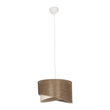 GloboStar® LILI 203-0177 Μοντέρνο Κρεμαστό Φωτιστικό Καπέλο Μονόφωτο 1 x E27 IP20 Σκούρο Καφέ & Μαύρο Ύφασμα - Μ30 x Π30 x Υ95cm