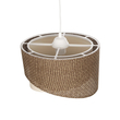 GloboStar® LILI 203-0177 Μοντέρνο Κρεμαστό Φωτιστικό Καπέλο Μονόφωτο 1 x E27 IP20 Σκούρο Καφέ & Μαύρο Ύφασμα - Μ30 x Π30 x Υ95cm