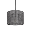 GloboStar® CLAIRIE 203-0133 Μοντέρνο Κρεμαστό Φωτιστικό Καπέλο Μονόφωτο 1 x E27 IP20 Γκρι Ύφασμα - Μ22 x Π22 x Υ93cm