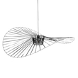 GloboStar® LUMINOVA 61468 Μοντέρνο Κρεμαστό Φωτιστικό Πλέγμα Μονόφωτο 1 x E27 IP20 Μαύρο Σχοινί με Μαύρο Σύρμα - Μ140 x Π140 x Υ34cm