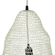 GloboStar® KENTUCKY 01889 Vintage Κρεμαστό Φωτιστικό Πλέγμα Μονόφωτο 1 x E27 IP20 Λευκό Μέταλλο - Μ50 x Π50 x Υ48cm