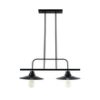 GloboStar® REGAL 01007 Vintage Φωτιστικό Οροφής Ράγα Δίφωτο 2 x E27 IP20 Μαύρο Μέταλλο - Μ67 x Π26 x Υ85cm