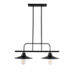 GloboStar® REGAL 01007 Vintage Φωτιστικό Οροφής Ράγα Δίφωτο 2 x E27 IP20 Μαύρο Μέταλλο - Μ67 x Π26 x Υ85cm