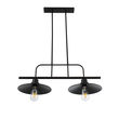 GloboStar® REGAL 01007 Vintage Φωτιστικό Οροφής Ράγα Δίφωτο 2 x E27 IP20 Μαύρο Μέταλλο - Μ67 x Π26 x Υ85cm