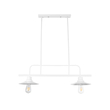 GloboStar® REGAL 01008 Vintage Φωτιστικό Οροφής Ράγα Δίφωτο 2 x E27 IP20 Λευκό Μέταλλο - Μ80 x Π26 x Υ82cm