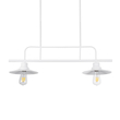 GloboStar® REGAL 01008 Vintage Φωτιστικό Οροφής Ράγα Δίφωτο 2 x E27 IP20 Λευκό Μέταλλο - Μ80 x Π26 x Υ82cm