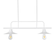 GloboStar® REGAL 01008 Vintage Φωτιστικό Οροφής Ράγα Δίφωτο 2 x E27 IP20 Λευκό Μέταλλο - Μ80 x Π26 x Υ82cm