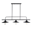 GloboStar® REGAL 01009 Vintage Φωτιστικό Οροφής Ράγα Τρίφωτο 3 x E27 IP20 Μαύρο Μέταλλο - Μ110 x Π26 x Υ75cm