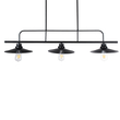 GloboStar® REGAL 01009 Vintage Φωτιστικό Οροφής Ράγα Τρίφωτο 3 x E27 IP20 Μαύρο Μέταλλο - Μ110 x Π26 x Υ75cm