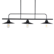 GloboStar® REGAL 01009 Vintage Φωτιστικό Οροφής Ράγα Τρίφωτο 3 x E27 IP20 Μαύρο Μέταλλο - Μ110 x Π26 x Υ75cm