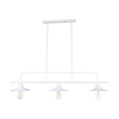 GloboStar® REGAL 01010 Vintage Φωτιστικό Οροφής Ράγα Τρίφωτο 3 x E27 IP20 Λευκό Μέταλλο - Μ110 x Π26 x Υ75cm