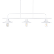 GloboStar® REGAL 01010 Vintage Φωτιστικό Οροφής Ράγα Τρίφωτο 3 x E27 IP20 Λευκό Μέταλλο - Μ110 x Π26 x Υ75cm