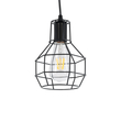 GloboStar® CAGE BLACK 01017 Vintage Κρεμαστό Φωτιστικό Πλέγμα Μονόφωτο 1 x E27 IP20 Μαύρο Μέταλλο - Μ15 x Π15 x Υ20cm