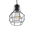 GloboStar® CAGE BLACK 01017 Vintage Κρεμαστό Φωτιστικό Πλέγμα Μονόφωτο 1 x E27 IP20 Μαύρο Μέταλλο - Μ15 x Π15 x Υ20cm