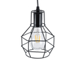 GloboStar® CAGE BLACK 01017 Vintage Κρεμαστό Φωτιστικό Πλέγμα Μονόφωτο 1 x E27 IP20 Μαύρο Μέταλλο - Μ15 x Π15 x Υ20cm