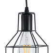 GloboStar® CAGE BLACK 01017 Vintage Κρεμαστό Φωτιστικό Πλέγμα Μονόφωτο 1 x E27 IP20 Μαύρο Μέταλλο - Μ15 x Π15 x Υ20cm