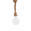 GloboStar® ROPE 01018 Vintage Κρεμαστό Φωτιστικό Ανάρτηση Μονόφωτο 1 x E27 IP20 Μπεζ Σχοινί - Μ3.5 x Π3.5 x Υ200cm