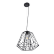GloboStar® GRID 01022 Vintage Kρεμαστό Φωτιστικό Πλέγμα Μονόφωτο 1 x E27 IP20 Μαύρο Μέταλλο - Μ40 x Π40 x Υ33cm
