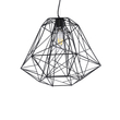 GloboStar® GRID 01022 Vintage Kρεμαστό Φωτιστικό Πλέγμα Μονόφωτο 1 x E27 IP20 Μαύρο Μέταλλο - Μ40 x Π40 x Υ33cm