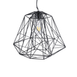 GloboStar® GRID 01022 Vintage Kρεμαστό Φωτιστικό Πλέγμα Μονόφωτο 1 x E27 IP20 Μαύρο Μέταλλο - Μ40 x Π40 x Υ33cm