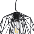 GloboStar® GRID 01022 Vintage Kρεμαστό Φωτιστικό Πλέγμα Μονόφωτο 1 x E27 IP20 Μαύρο Μέταλλο - Μ40 x Π40 x Υ33cm