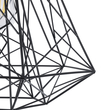 GloboStar® GRID 01022 Vintage Kρεμαστό Φωτιστικό Πλέγμα Μονόφωτο 1 x E27 IP20 Μαύρο Μέταλλο - Μ40 x Π40 x Υ33cm
