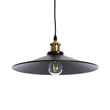 GloboStar® CARAVEL 01042 Vintage Κρεμαστό Φωτιστικό Καμπάνα Μονόφωτο 1 x E27 IP20 Μαύρο & Χρυσό Μέταλλο - Μ36 x Π36 x Υ10cm