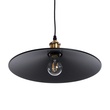 GloboStar® CARAVEL 01042 Vintage Κρεμαστό Φωτιστικό Καμπάνα Μονόφωτο 1 x E27 IP20 Μαύρο & Χρυσό Μέταλλο - Μ36 x Π36 x Υ10cm