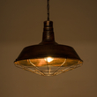 GloboStar® BARN 01045 Vintage Κρεμαστό Φωτιστικό Καμπάνα Μονόφωτο 1 x E27 IP20 Χάλκινο Μέταλλο - Μ46 x Π46 x Υ36cm