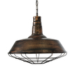 GloboStar® BARN 01045 Vintage Κρεμαστό Φωτιστικό Καμπάνα Μονόφωτο 1 x E27 IP20 Χάλκινο Μέταλλο - Μ46 x Π46 x Υ36cm