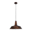 GloboStar® RAY 01046 Vintage Κρεμαστό Φωτιστικό Καμπάνα Μονόφωτο 1 x E27 IP20 Χάλκινο Μέταλλο - Μ36 x Π36 x Υ25cm