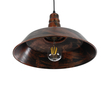 GloboStar® RAY 01046 Vintage Κρεμαστό Φωτιστικό Καμπάνα Μονόφωτο 1 x E27 IP20 Χάλκινο Μέταλλο - Μ36 x Π36 x Υ25cm