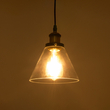 GloboStar® WICKHAM 01169 Vintage Κρεμαστό Φωτιστικό Καμπάνα Μονόφωτο 1 x E27 IP20 Διάφανο Γυαλί με Μαύρο & Χρυσό Μέταλλο - Μ18 x Π18 x Y20cm