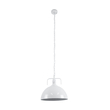 GloboStar® LARKIN 01174 Vintage Κρεμαστό Φωτιστικό Καμπάνα Μονόφωτο 1 x E27 IP20 Λευκό Μέταλλο - Μ30 x Π30 x Y28cm