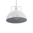 GloboStar® LARKIN 01174 Vintage Κρεμαστό Φωτιστικό Καμπάνα Μονόφωτο 1 x E27 IP20 Λευκό Μέταλλο - Μ30 x Π30 x Y28cm