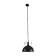 GloboStar® LARKIN 01175 Vintage Κρεμαστό Φωτιστικό Καμπάνα Μονόφωτο 1 x E27 IP20 Μαύρο Μέταλλο - Μ30 x Π30 x Y28cm