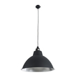GloboStar® LOUVE 01176 Vintage Κρεμαστό Φωτιστικό Καμπάνα Μονόφωτο 1 x E27 IP20 Μαύρο & Ασημί Μέταλλο - Μ40 x Π40 x Y30cm
