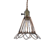 GloboStar® FLOWERON 01180 Vintage Κρεμαστό Φωτιστικό Πλέγμα Μονόφωτο 1 x E27 IP20 Χάλκινο & Μπρούτζινο Μέταλλο - Μ10 x Π10 x Y20cm