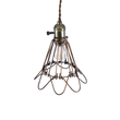 GloboStar® FLOWERON 01180 Vintage Κρεμαστό Φωτιστικό Πλέγμα Μονόφωτο 1 x E27 IP20 Χάλκινο & Μπρούτζινο Μέταλλο - Μ10 x Π10 x Y20cm