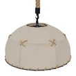 GloboStar® ANTOINETTE 01028 Vintage Κρεμαστό Φωτιστικό Καμπάνα Μονόφωτο 1 x E27 IP20 Μπεζ Σχοινί με Μπεζ Ύφασμα - Μ35 x Π35 x Υ20cm
