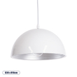 GloboStar® CHIME 01030 Μοντέρνο Κρεμαστό Φωτιστικό Καμπάνα Μονόφωτο 1 x E27 IP20 Λευκό Μέταλλο - Μ30 x Π30 x Υ16cm