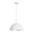 GloboStar® CHIME 01030 Μοντέρνο Κρεμαστό Φωτιστικό Καμπάνα Μονόφωτο 1 x E27 IP20 Λευκό Μέταλλο - Μ30 x Π30 x Υ16cm