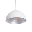 GloboStar® CHIME 01030 Μοντέρνο Κρεμαστό Φωτιστικό Καμπάνα Μονόφωτο 1 x E27 IP20 Λευκό Μέταλλο - Μ30 x Π30 x Υ16cm