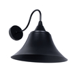 GloboStar® BELL 01038 Vintage Επιτοίχιο Φωτιστικό Απλίκα Μονόφωτο 1 x E27 IP20 Μαύρο Μέταλλο - Μ35 x Π28.5 x Υ30cm