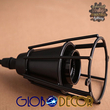 GloboStar® DROPS 01059 Vintage Κρεμαστό Φωτιστικό Πλέγμα Πολύφωτο 6 x E27 IP20 Μαύρο Μέταλλο - 120cm